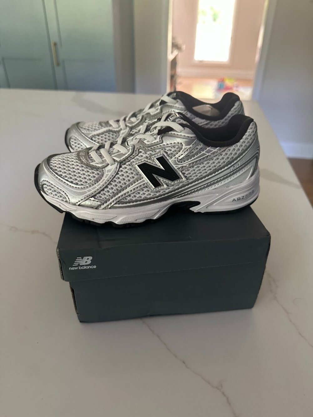 New Balance 740 Bungee Lace Kids Size 13 Gray Black Sneakers NIB